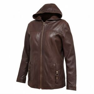 Maybe Reversible Goatskin Hooded Jacket  Suede & Nap Leather Argentina Sz Small